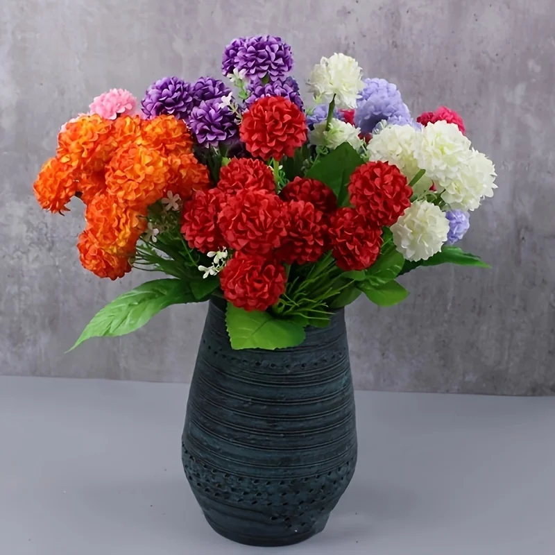 Künstlicher Hortensienstrauß – künstliche Blumencluster aus Kunststoff für Zuhause, Hochzeit und Verlobungsdekoration – Detail 1