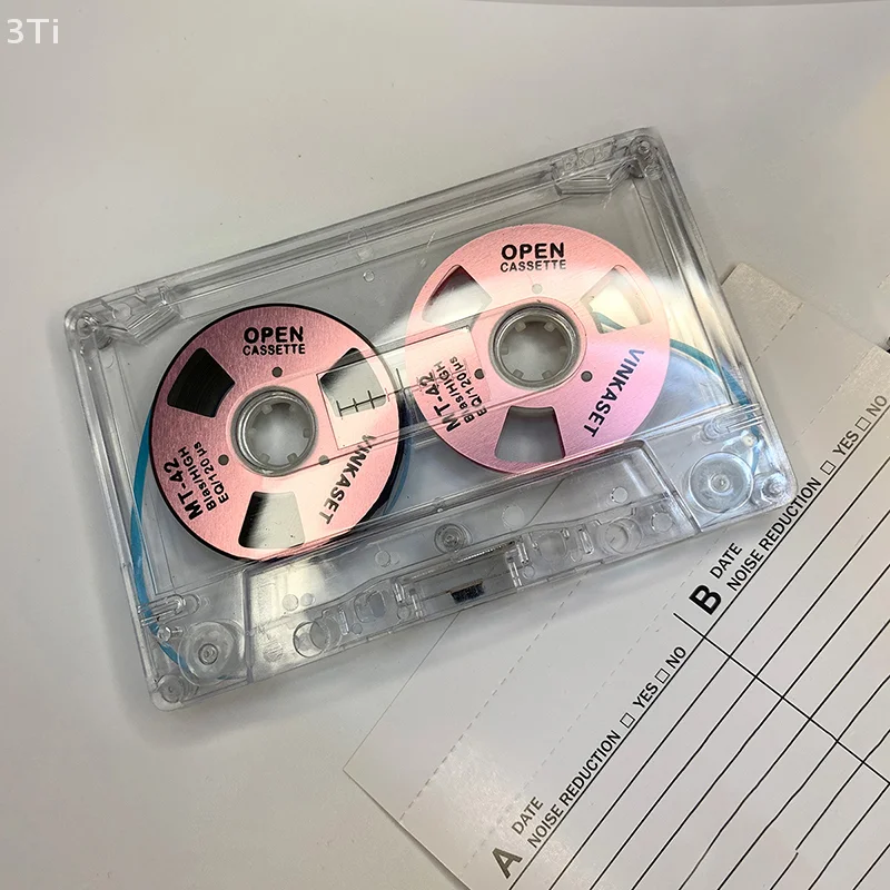 Nastro a cassetta con apertura piccola in metallo a doppia faccia Nastro audio vuoto retrò Tipo di nastro a cassetta fatto a mano da bobina a bobina
