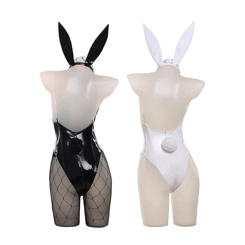 ROLECOS NIKKE Goddess of Victory Blanc Bunny Girl Costume Noir Bunny Suit Women Sexy Cosplay Suit White and Black Jumpsuits