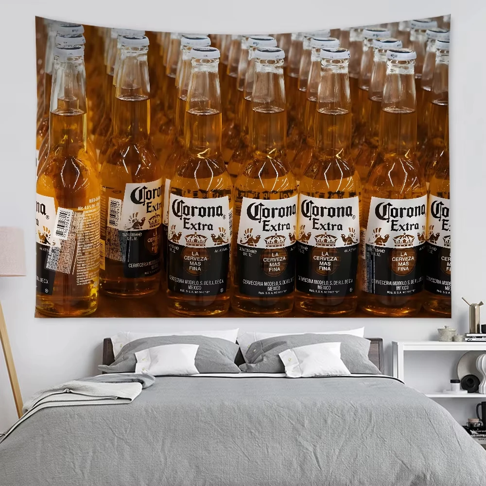 Corona Extra Beer Cartoon Tapestry for Living Room Home Dorm Decor Tapestry Home Decor Dorm Wall Hanging Sheets Wall Tapestry
