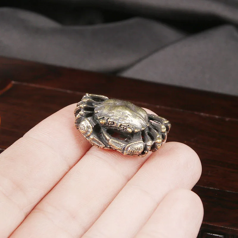 Brass Crab Desktop Decoration Copper Carving Crafts Mini Crab Tea Pet Decoration Cultural And Antique Bronze Ware Room Decation