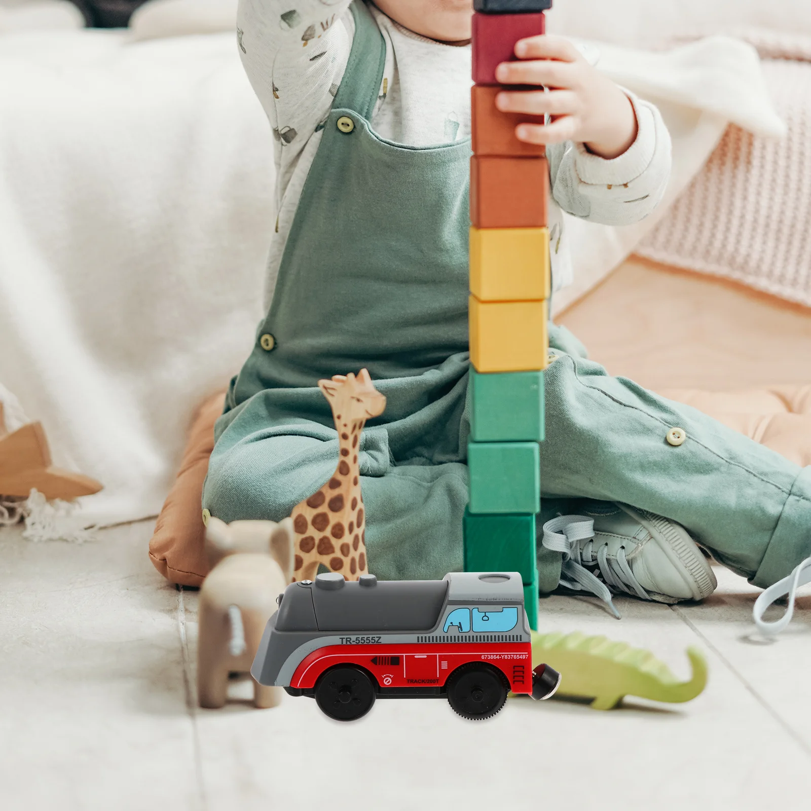 

1pc Electric Train Connectable Alloy Locomotive Plaything For Children Gift Reward Decor Simulation Non-Remote Vehicle