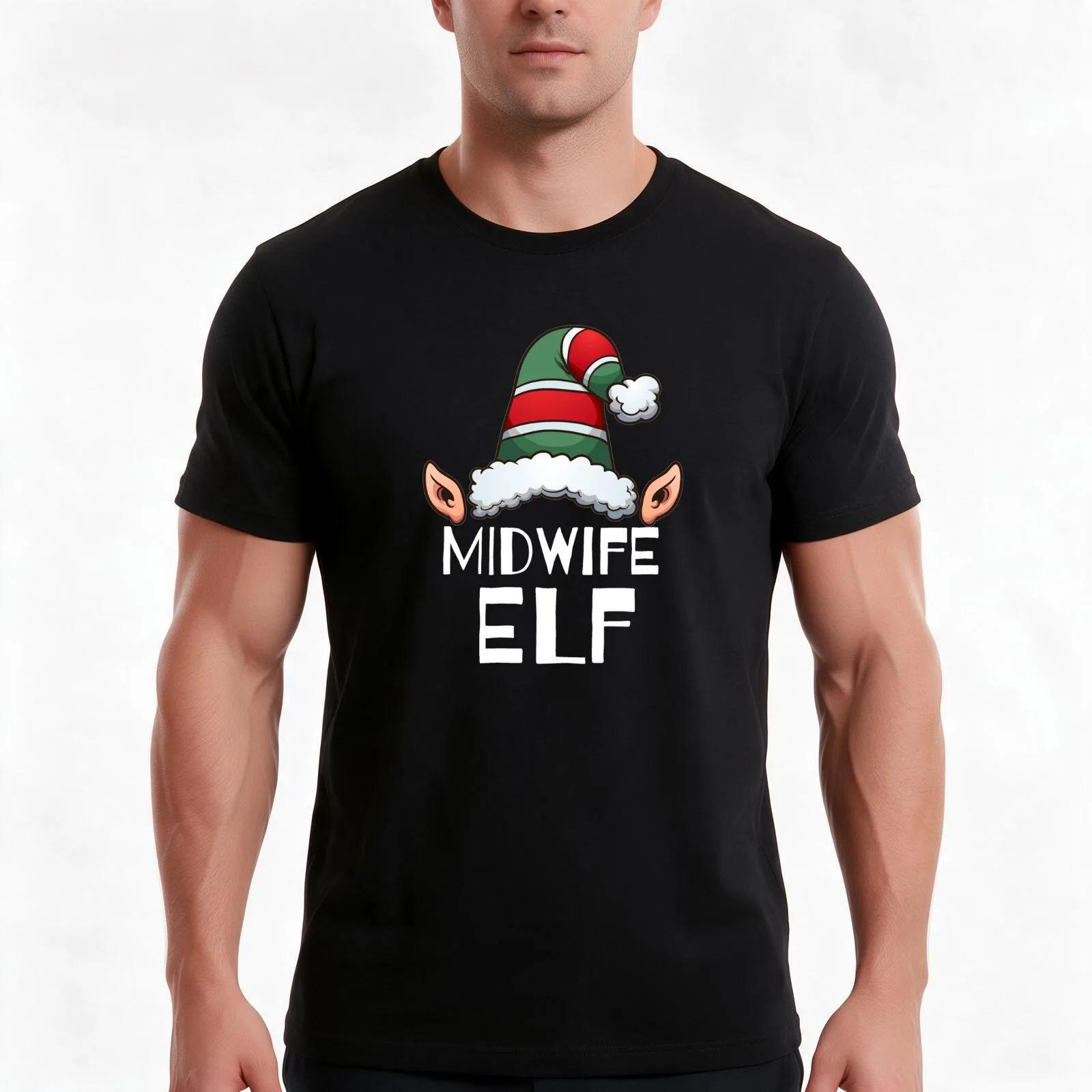 Midwife Elf Christmas Holidays Xmas Elves Nurse Nursing School T-Shirt, Summer Casual Cotton Tee, Oversized Streetwear Tops