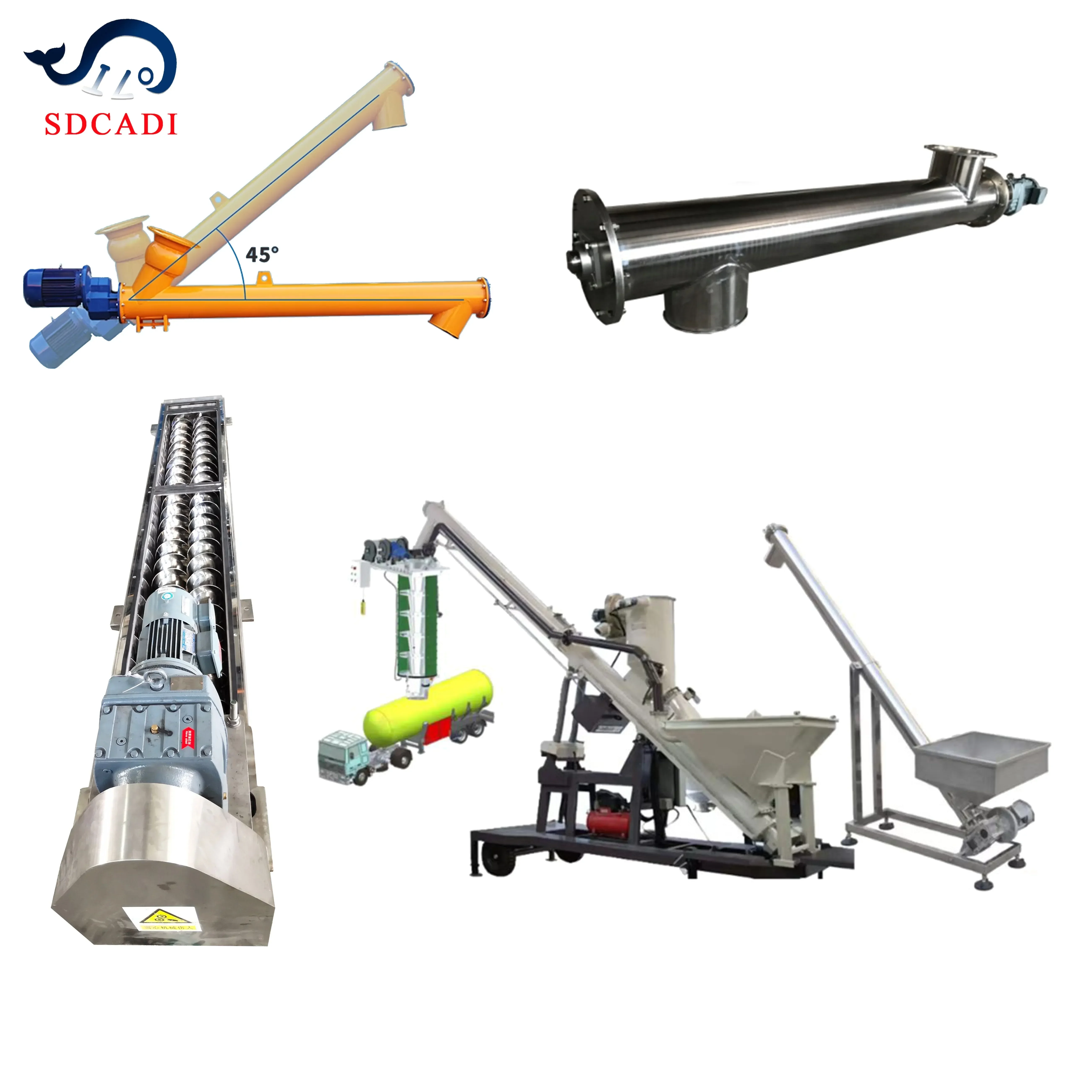 SDCAD Professional Manufacturer u type  flexible spiral  auger sand feed screw conveyor machine