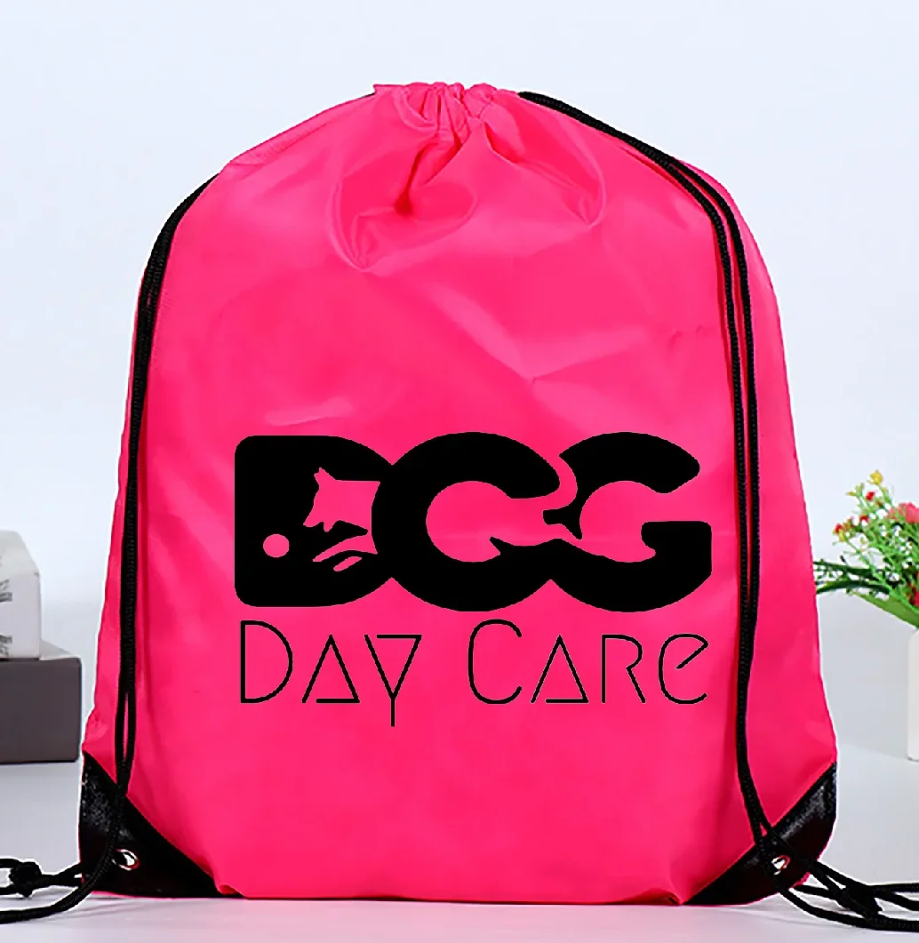 50 pcs pink and 50 pcs green  drawstring  bags customize one side  logo