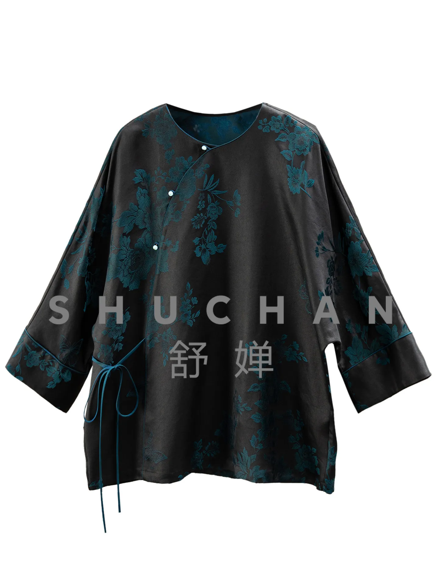 

Женская китайская рубашка Oriental Beauty Rhyme, Elegant Indigo, с жаккардовым узором Continuous Cut и шелковой пряжей Fragrant Cloud, 28G3