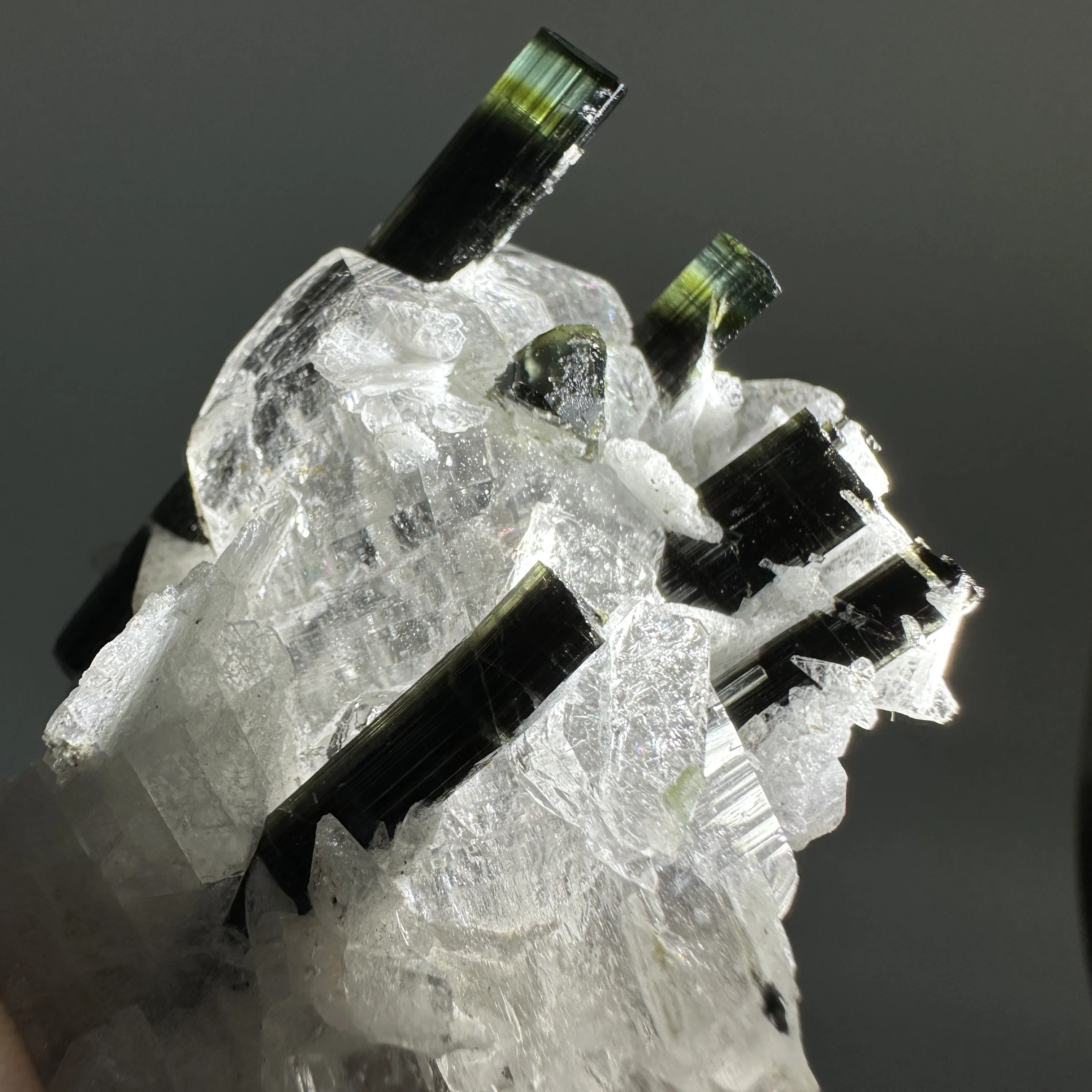 Natural Quartz Crystal Tourmaline Symbiotic Mineral Specimen Raw Crystal Cluster Mineral Collection Home Decor