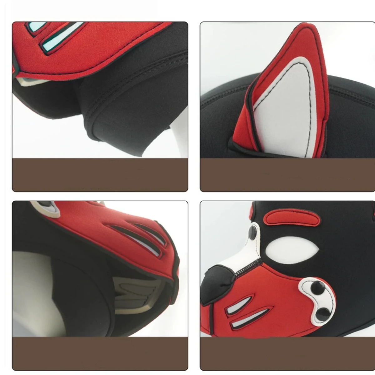 Unisex Mode Sexy Kostüme Halloween Welpen Spielen Party Paare Spiele Vollgesichts Fetisch Masken Kapuze Latex Offener Mund Hund Kopfbedeckung