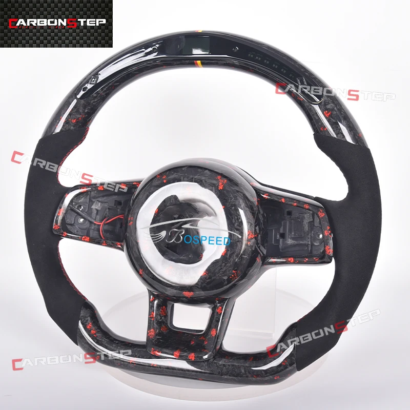 

For Volkswagen VW Golf Golf 7 5 6 8 R GTI MK7 MK5 MK6 MK3 Passat B5 GTE PLUS Suede Forged Carbon Fiber LED Steering Wheel