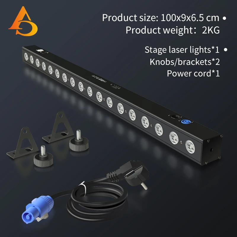 2pcs/LED 18x12w RGBW 4in1 Light Strip Silent Color Light Strip DMX512 Pixel Control Professional DJ Disco Wall Light Stage Light