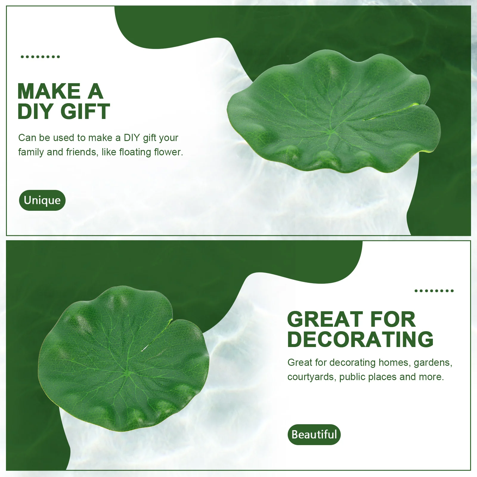 

10Pcs Foam Material Lotus Leaves Decorations Fishpond Floating Ornament Simulation Plant
