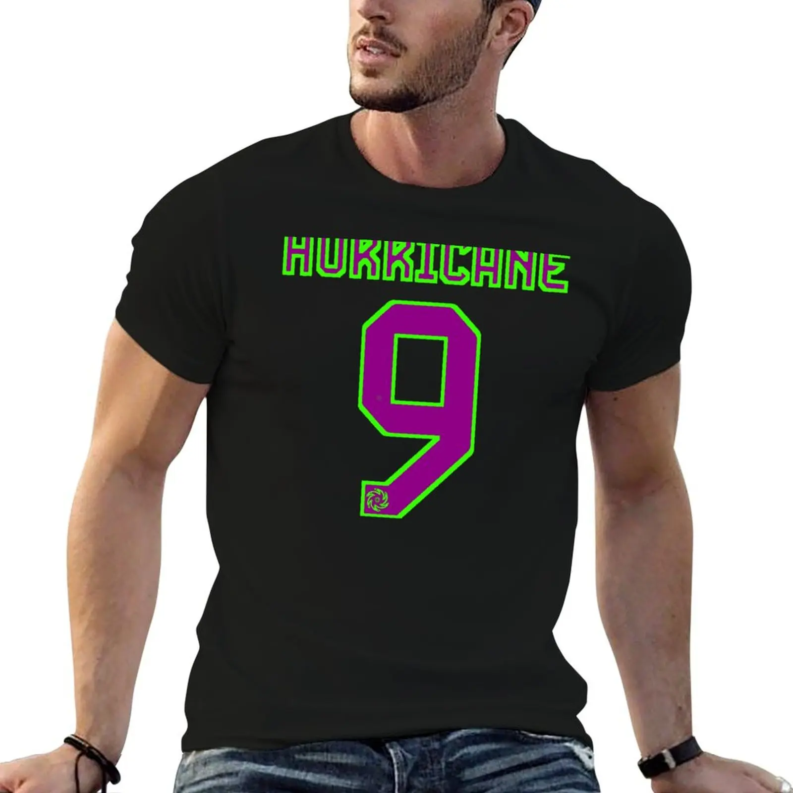 A hurricane in purple clouds T-Shirt Basic Solid Color Short Sleeve T-Shirt