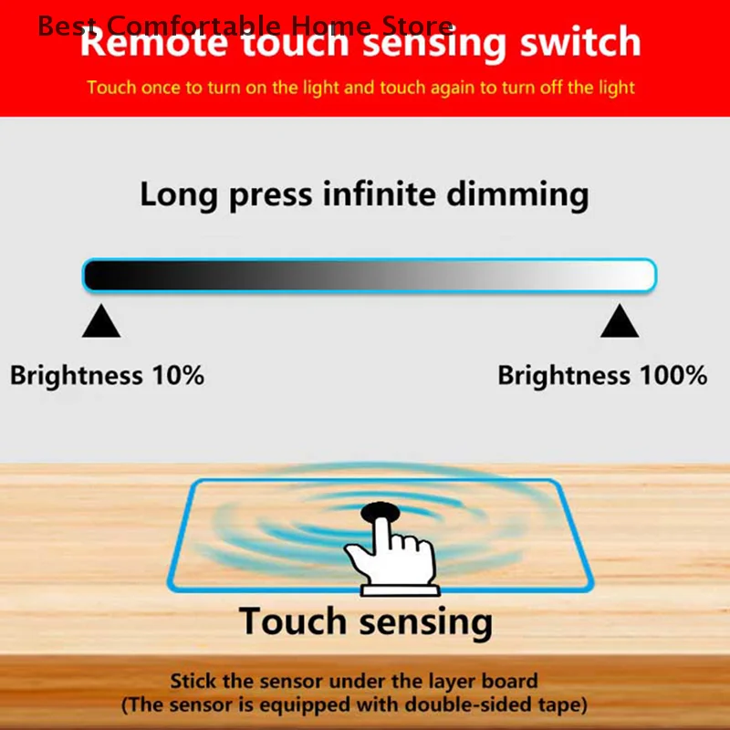Penetrable Wooden Partition Touch Sensor LED Light Switch Hand Sweep Dimmable Touch Dimmer For Mirror Cabinet Shelf Lamp