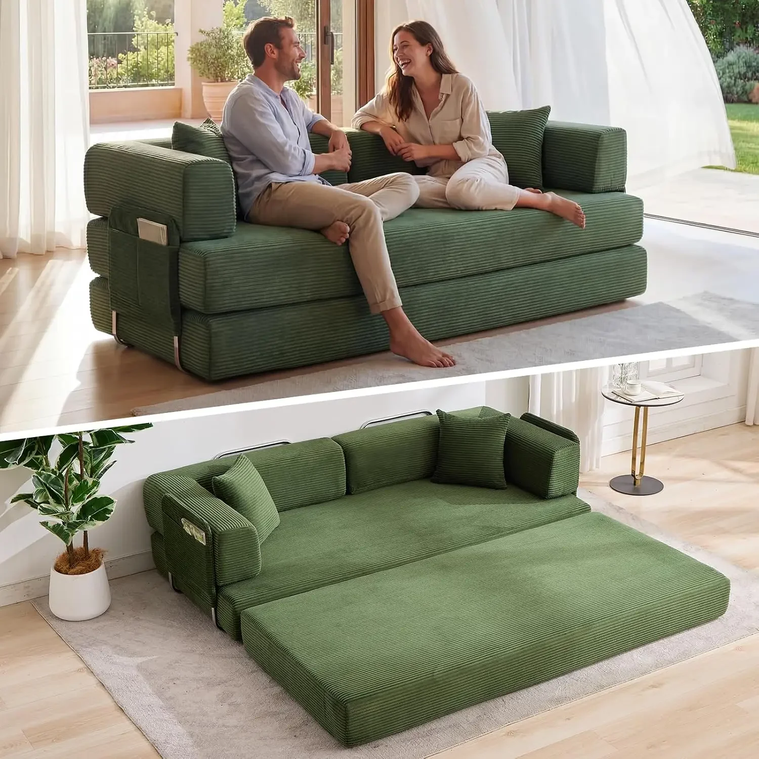 Convertible Sleeper Sofa Bed, 78.8