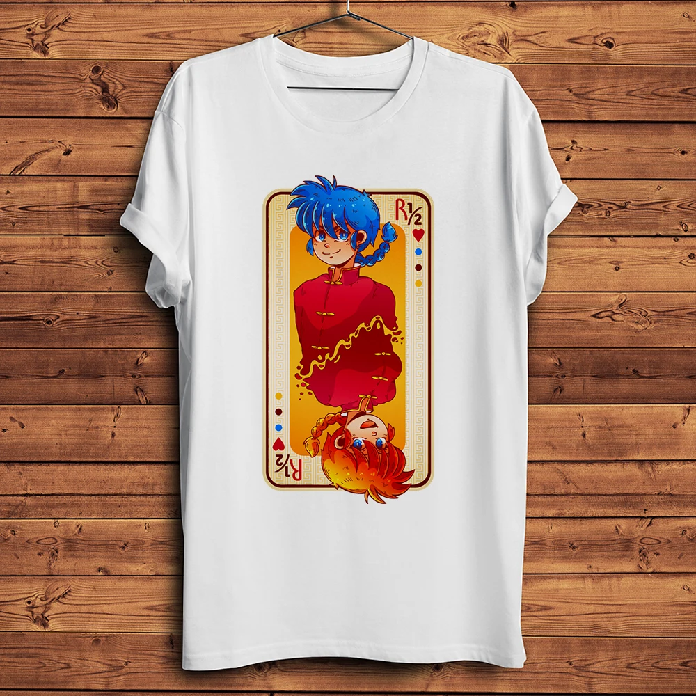 Ranma 1/2 Panda lustiges Anime-T-Shirt für Herren, Sommer-Kurzarm-T-Shirt für Herren, weiß, Hipster, lässiges T-Shirt, Unisex, Streetwear