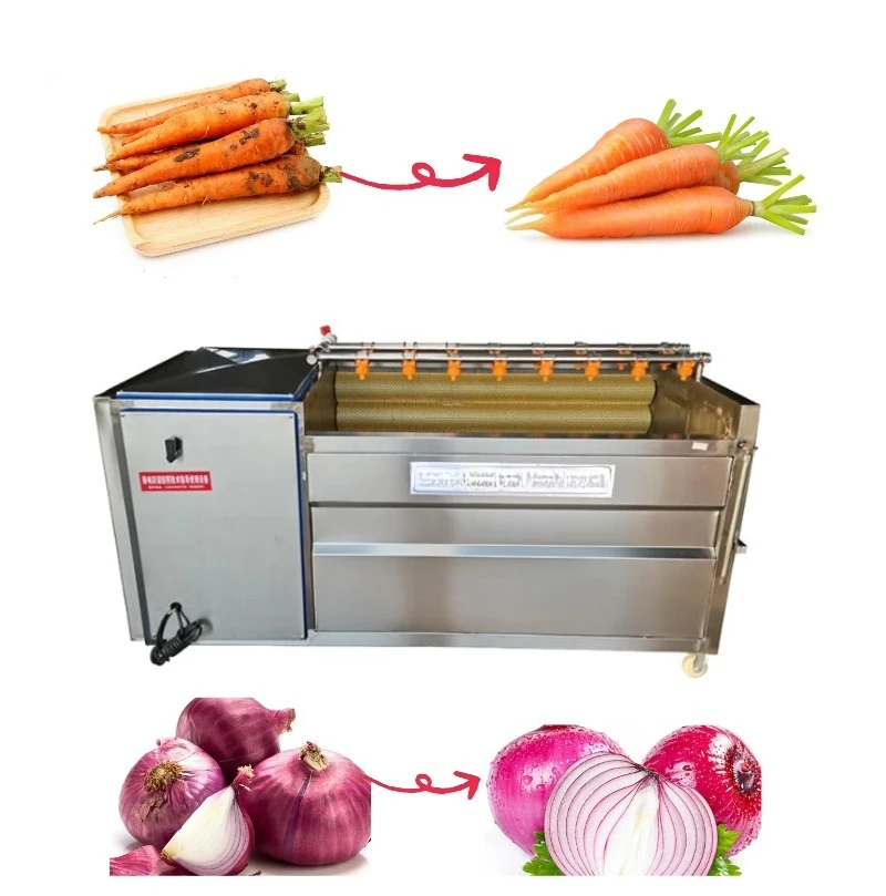 Export Automatic Brush Type Beetroot Potato Onions Carrot Cleaner Washing and Peeling Machine Small Cassava Peeling Machine