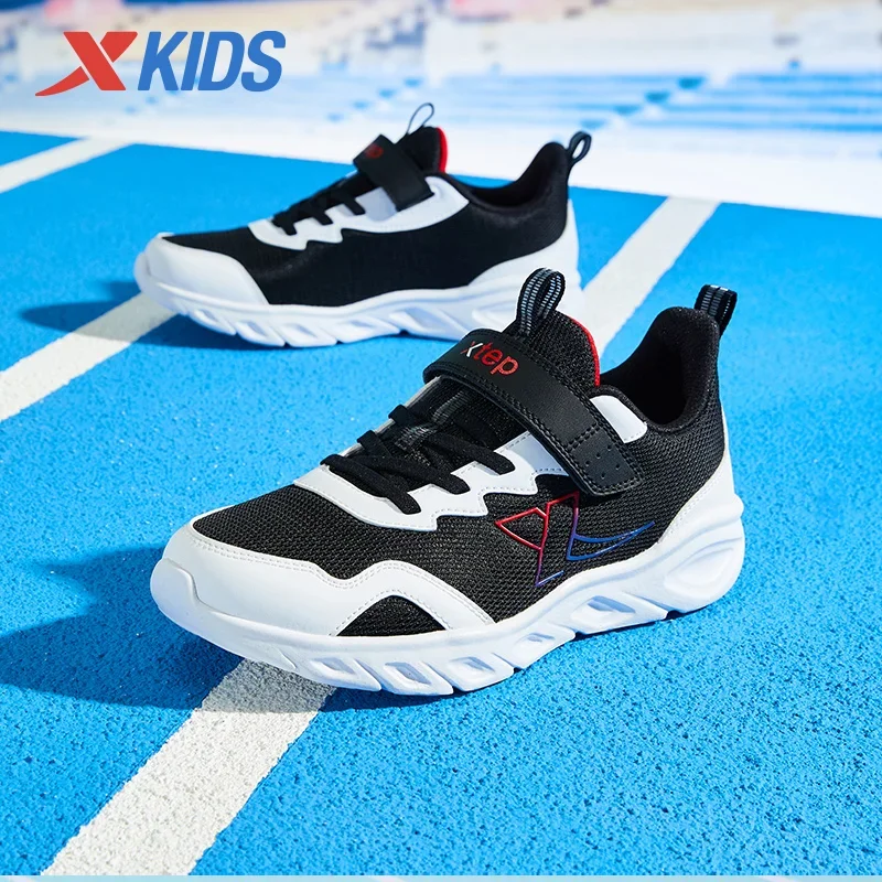 

Xtep Middle and Older Children's Running Shoes for Boys 2024 Autumn Velcro Mesh Breathable Lightweight Sport Shoes 676315119551