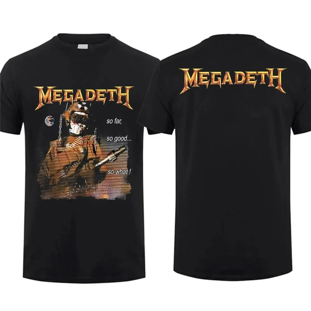 2024 Fashion Tees Men T Shirt Oversized Breathable So What Vintage Tracklist T-Shirt Black By Megadeths Graphic Streetwear S-4XL