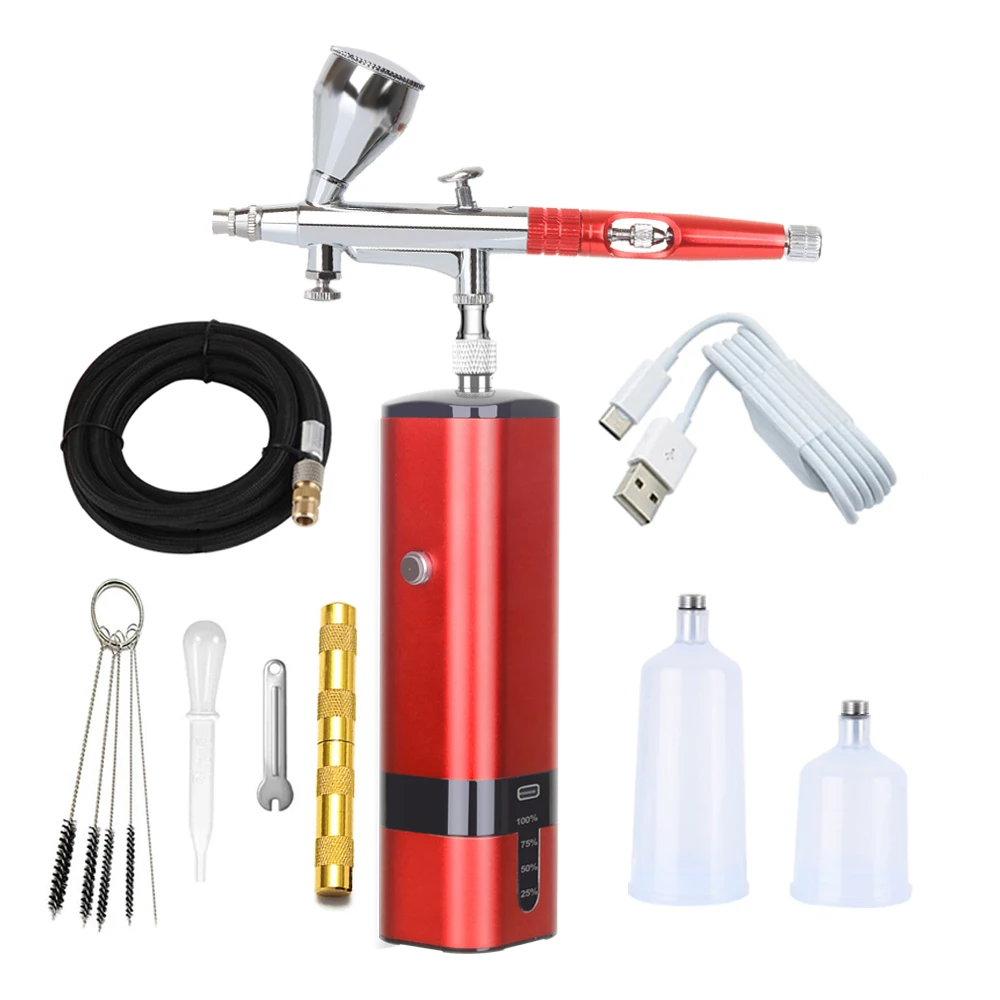 

Handhold High Pressure Compressor Dual Action Airbrush Kit Makeup Nail Art Desgin Auto Cordless Paint Tattoo Spray Pen