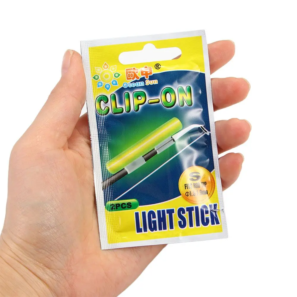 

5Packs 10pcs Luminous Tackle Clip On Fishing Rod Fluorescent Lightstick Glow Stick Fishing Float Light Sticks