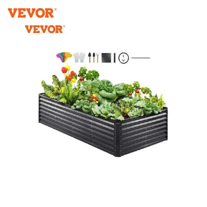 

VEVOR Raised Garden Bed Kit Large Metal Raised Planter Box Garden Beds Outdoor for Vegetables Flowers and Herbs with Open Bottom