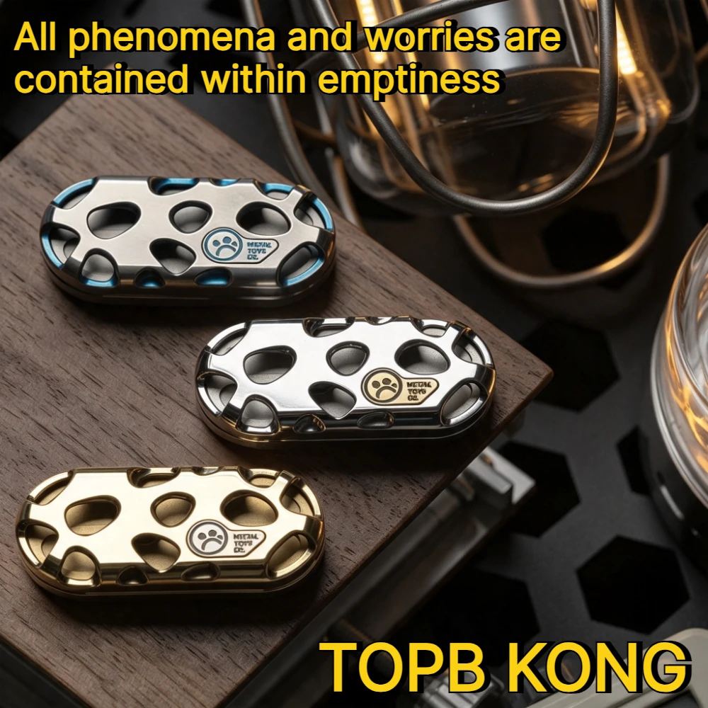 DZ.TOP B KONG Mechanical Metal Hollow-Out Engraved Dense Metal Track Fingertip Card Push Stress Toy
