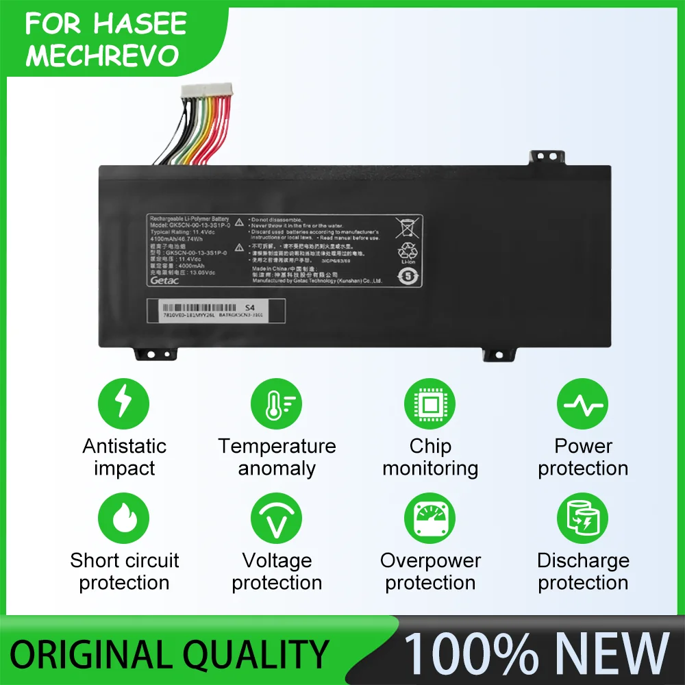 11.4V  4100MAH GK5CN Laptop Battery  For HASEE MECHREVO Shenzhou G7 Deep-sea Titan X8Ti GK5CN4X Deep Sea Titan X8Ti Plus