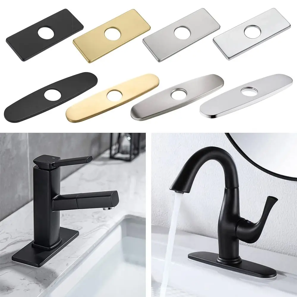 Steel Sink Base Tap Cover Deck Plate Faucet Plate Hole Cover Bathroom Faucet Escutcheon Plate Faucet Deck Plate