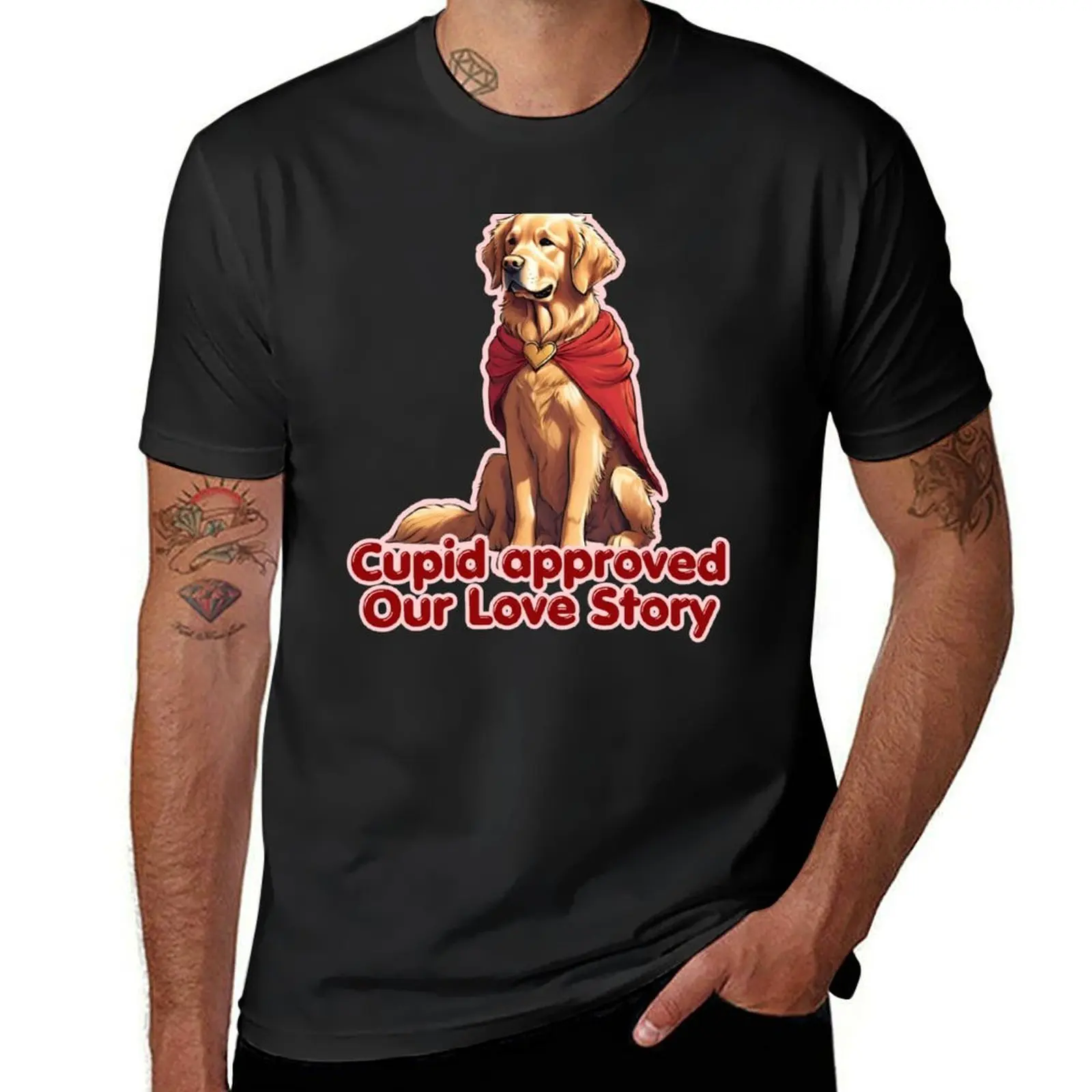 

Valentine Cupid Cute Golden Retriver Dog - Cupid approved our love story. Happy Valentines Day T-Shirt