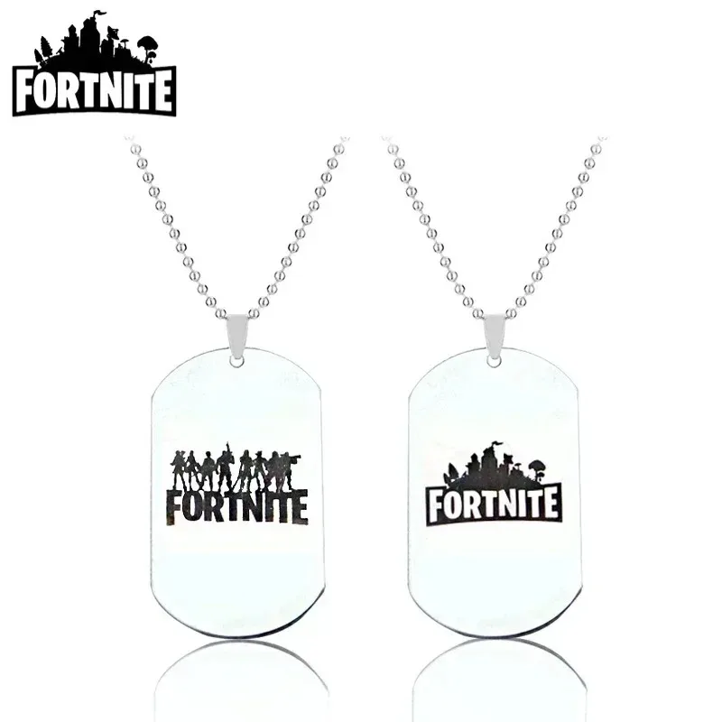 Game Fortnite Anime Necklace Stainless Steel Hang Tag Necklace Metal Crafts Fashion Pendant Accessories Dropshipping view 5