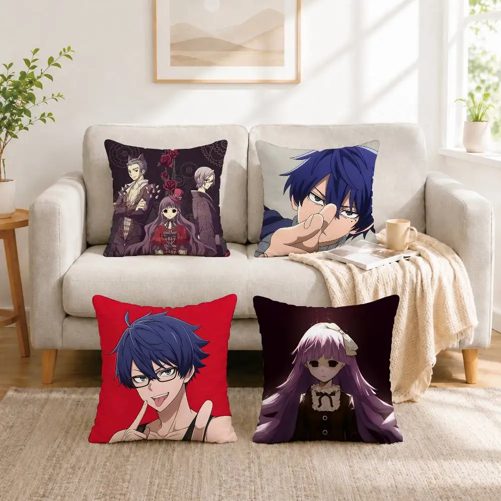 Anime Shiki Kirishiki Sunako Yuuki Square Double-Sided printed Pillow Case Bedroom Bedside Pillow Sofa Cushion Cover Gift
