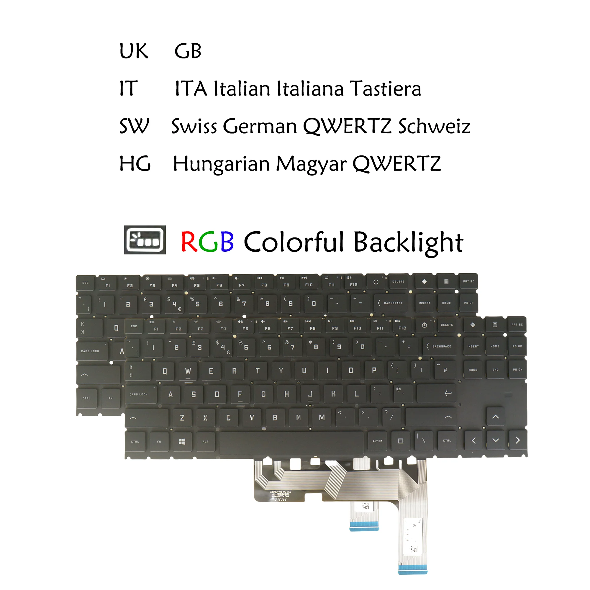 RGB Backlit Laptop Keyboard For HP Omen 15-en0000 15-en1000 15z-en0000 15-ek0000 15-ek1000 15t-ek0000 UK Italian Hungarian Swiss