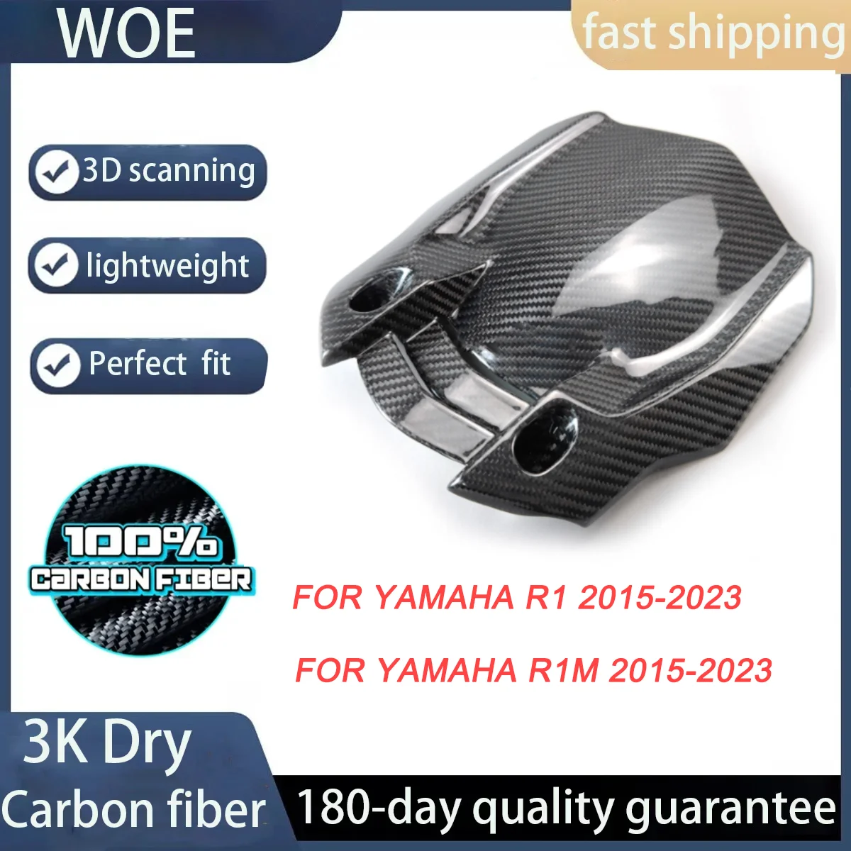 

3K 100% Dry Carbon Fiber Motorcycle Fairing kits Rear Fender for YAMAHA R1 R1M 2015 2016 2017 2018 2019 2020 2021 2022 2023