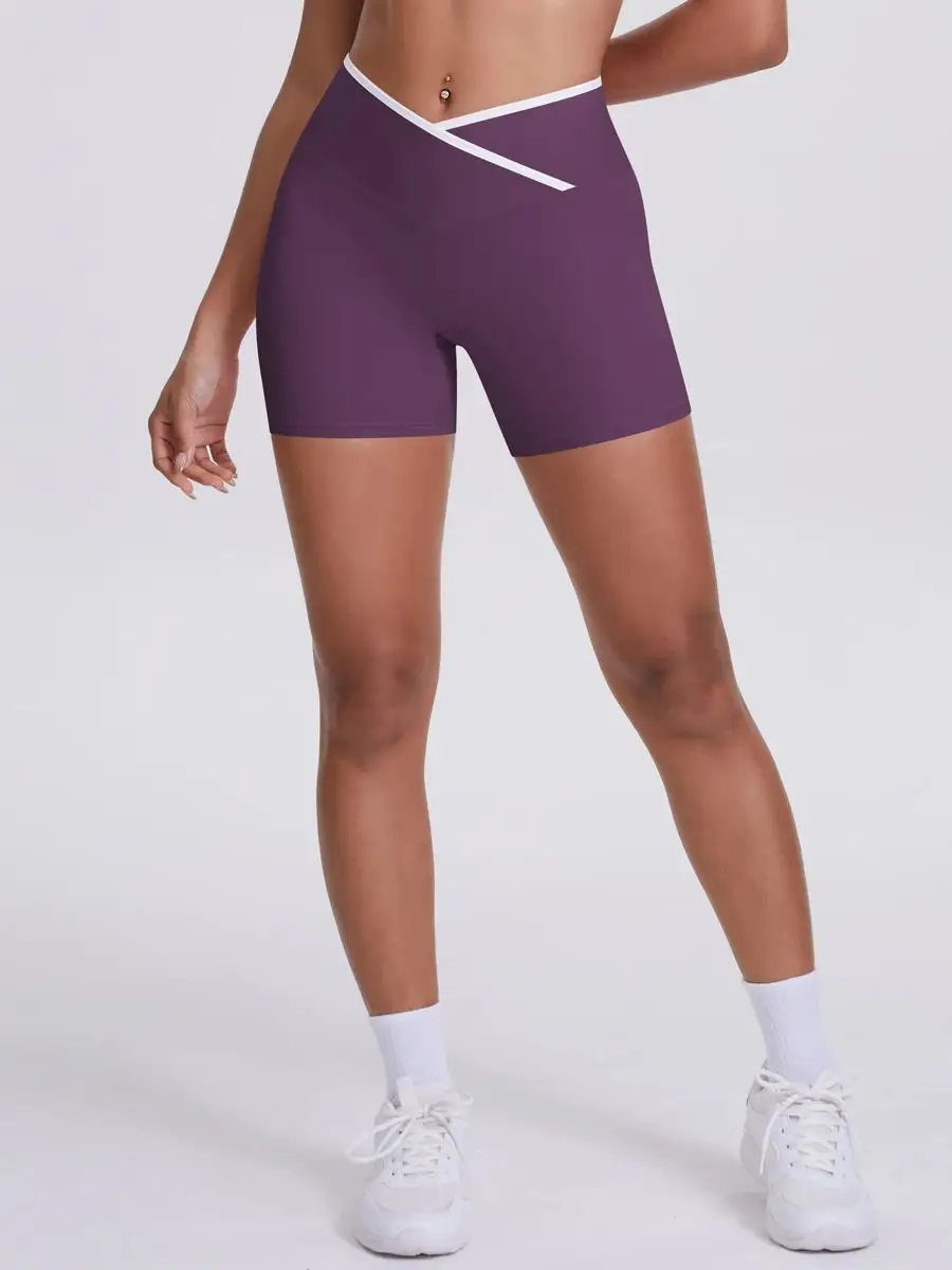 AliExpress Rooftrellen Yoga Shorts Women Fitness Shorts V Shaped Waist Running Cycling Shorts Breathable Sports Leggings High Waist Workout Gym Shorts