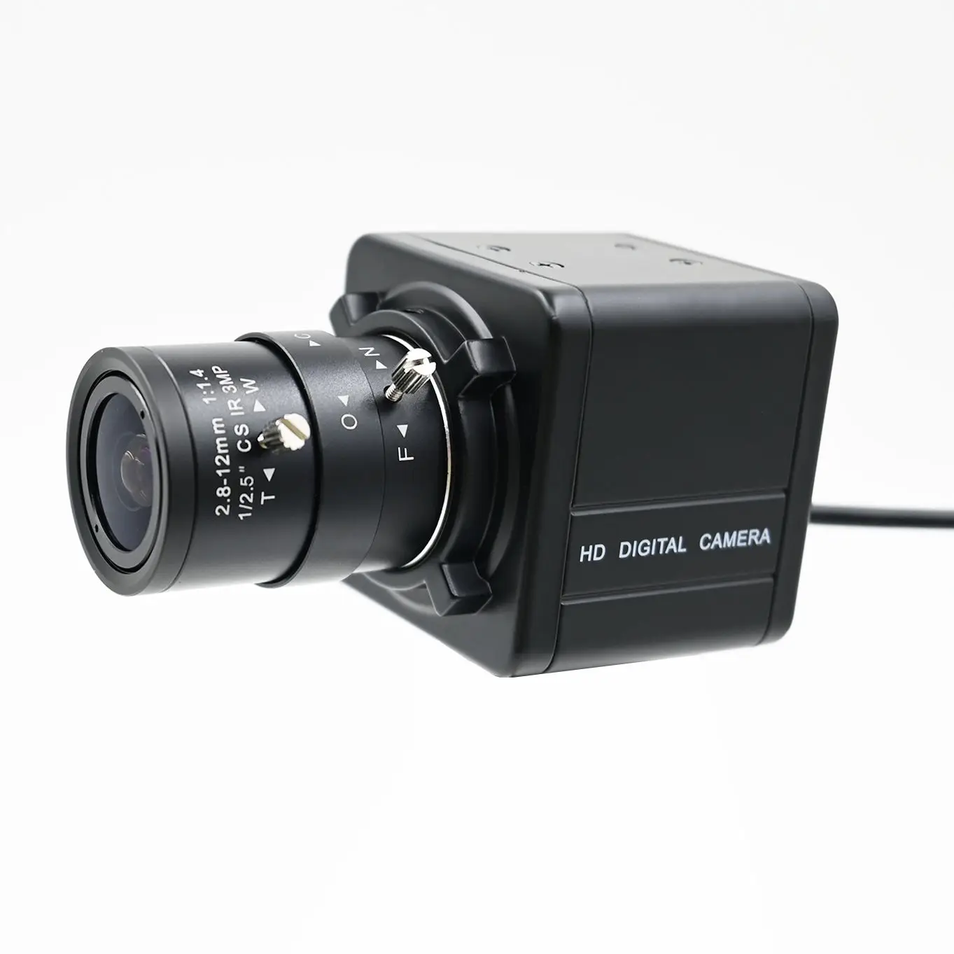 2MP Global Shutter USB Camera 60fps, Monochrome 1600x1200 , 2 Megapixel Mini Box Webcam , With Manual Varifocal CS Lens 5-50mm