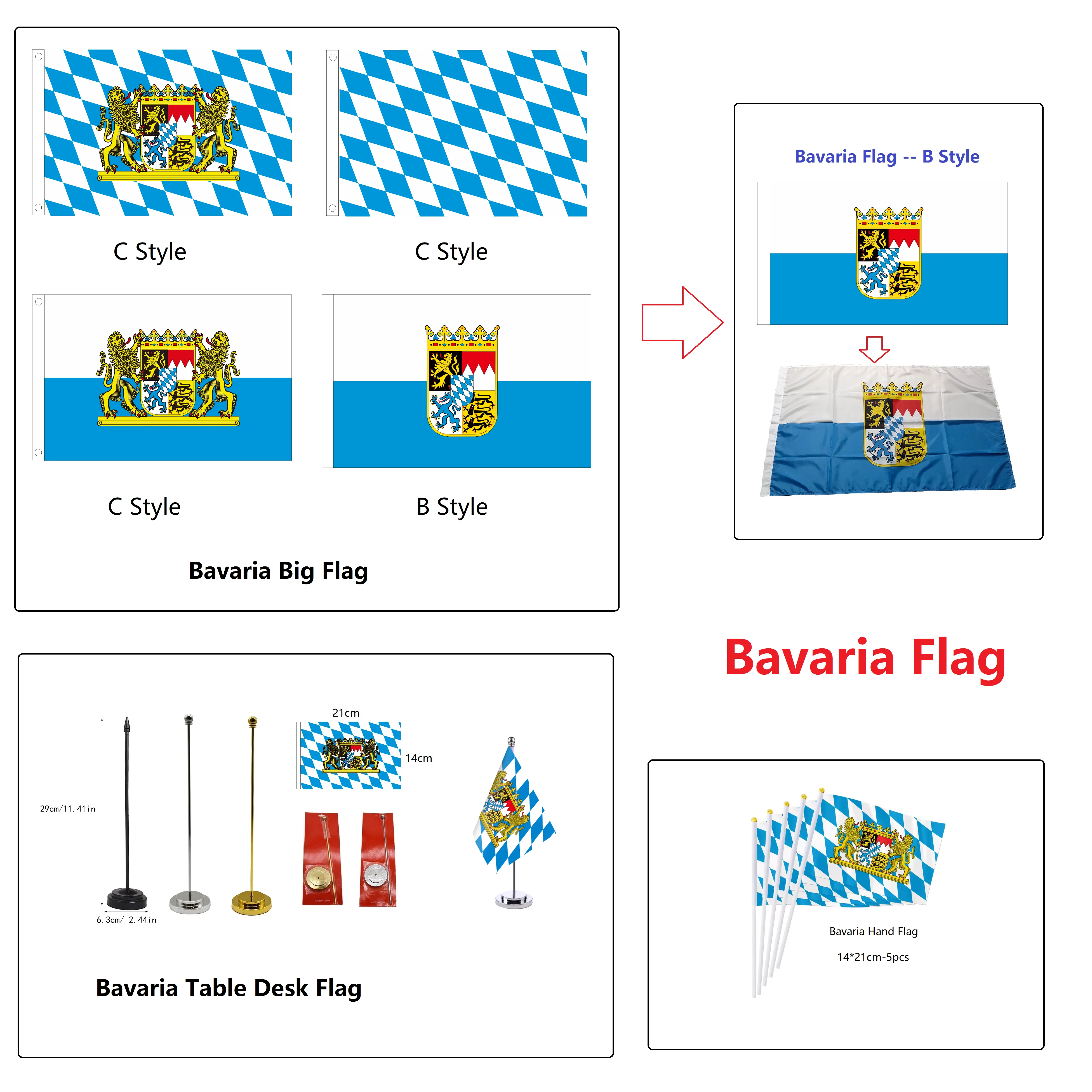 90x150cm Bavaria Flag Banner 14 X 21 Cm Bavaria Hand Flag/Table Office Desk Flag For Home Decor