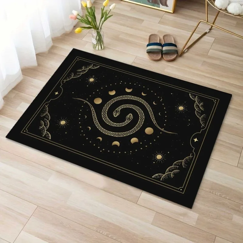 Lunar Enchantment Moon Pattern Area Rugs Mystic Night Theme Carpets Custom Indoor Floor Mats Perfect for Small Rug Spaces