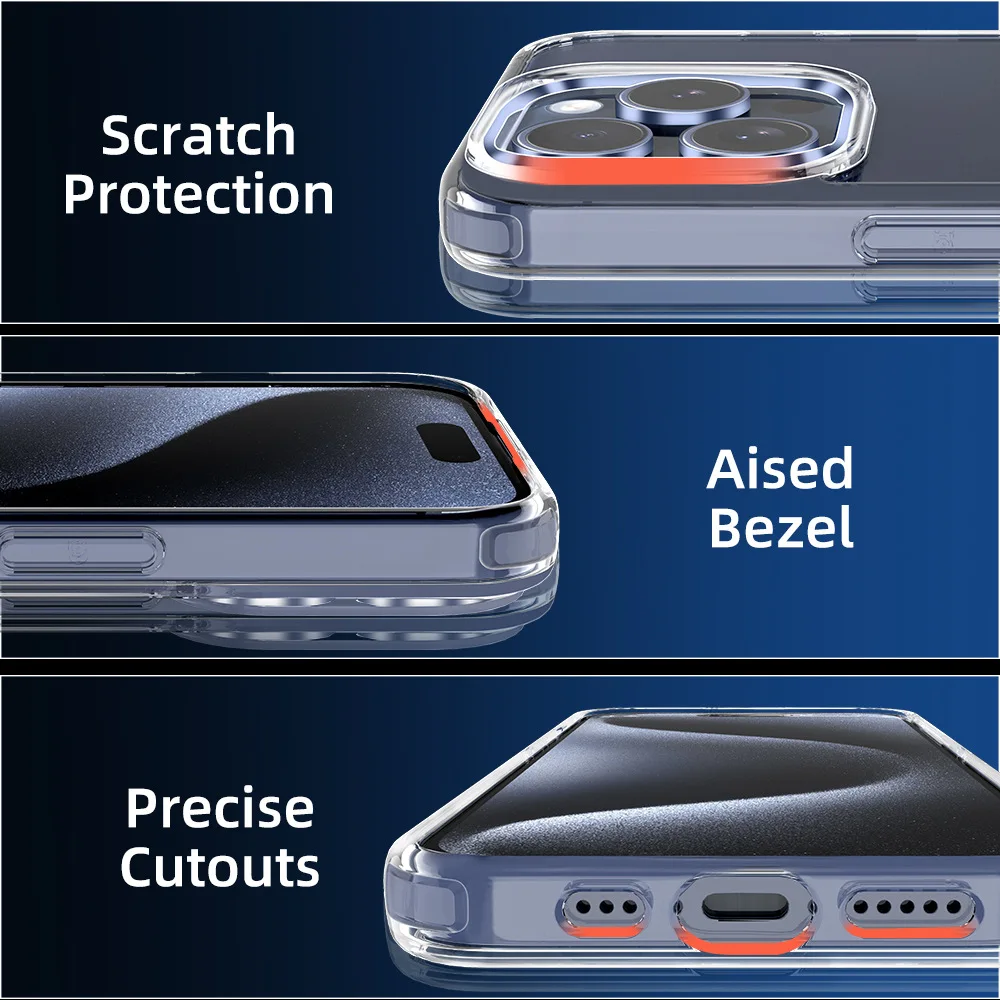 Ultra Thin High Transparent Hard PC Case For iPhone 16 15 14 13 12 11 Pro Max Slim Shockproof Bumper Phone Cover - náhled 5