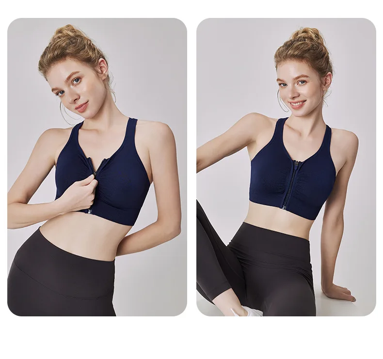 CZGUKE Damen Sport-BH mit Reißverschluss, Plus Size, stoßfester BH, Damen Yoga-Lauf-Fitness-BH, Damen-Unterwäsche – Detail 20