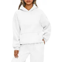 Autumn Winter Casual Sports hoodie Sweatshirt Solid-color long-sleeve Women's Fashion Loose hoodie Women's tops pullover 3