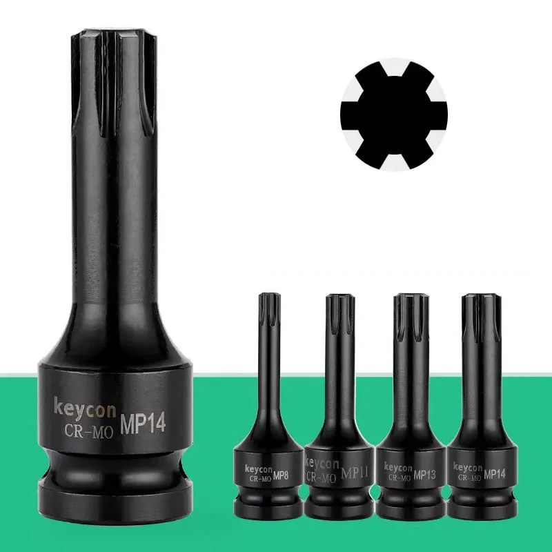 1/2 inch 12.5mm Universal Air Socket Adopter Torx Bit Socket Drive Star Bit MP6-MP14 Bicycle Auto Repair Wrench Tool view 2