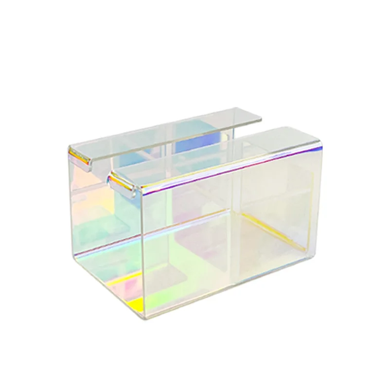 Iridescent Acrylic Tissue Box Holder,Clear Tissue Box Dispenser for Facial Tissue,Napkin,Dryer Sheet for Bathroom,Vanity,Bedroom