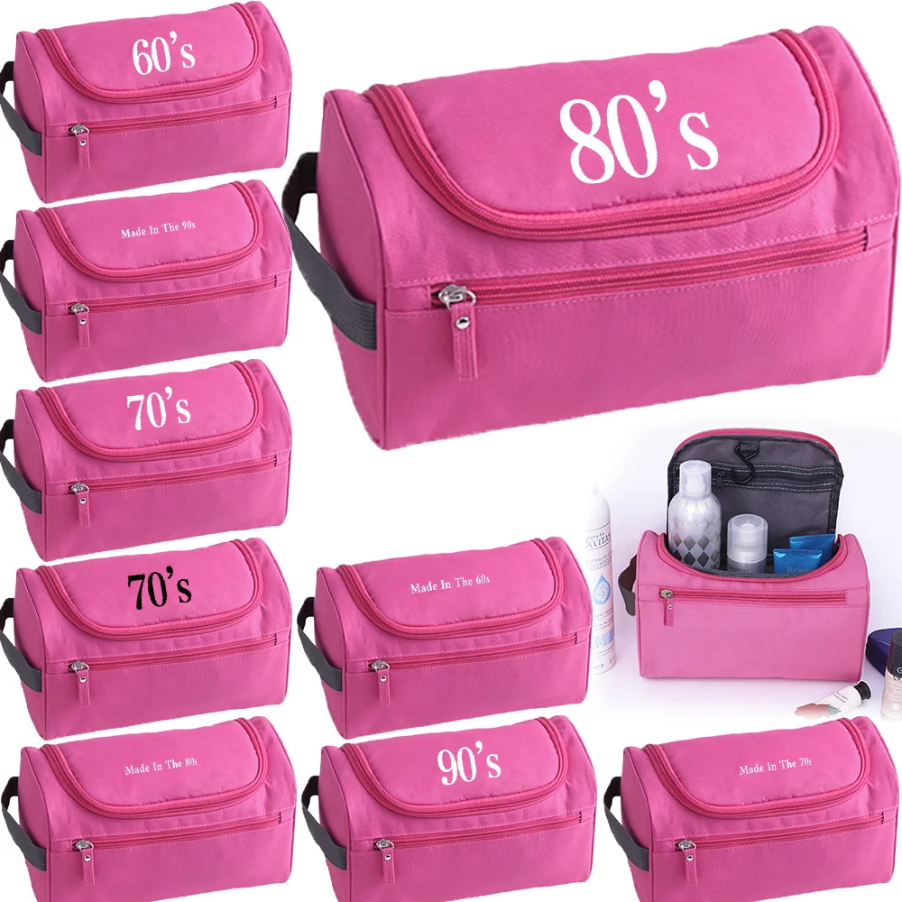 Male Hanging Cosmetic Bag Travel Business Organizer Men Toiletry Wash Bags Make Up Pouch Years Print Beautician Makeup Storage