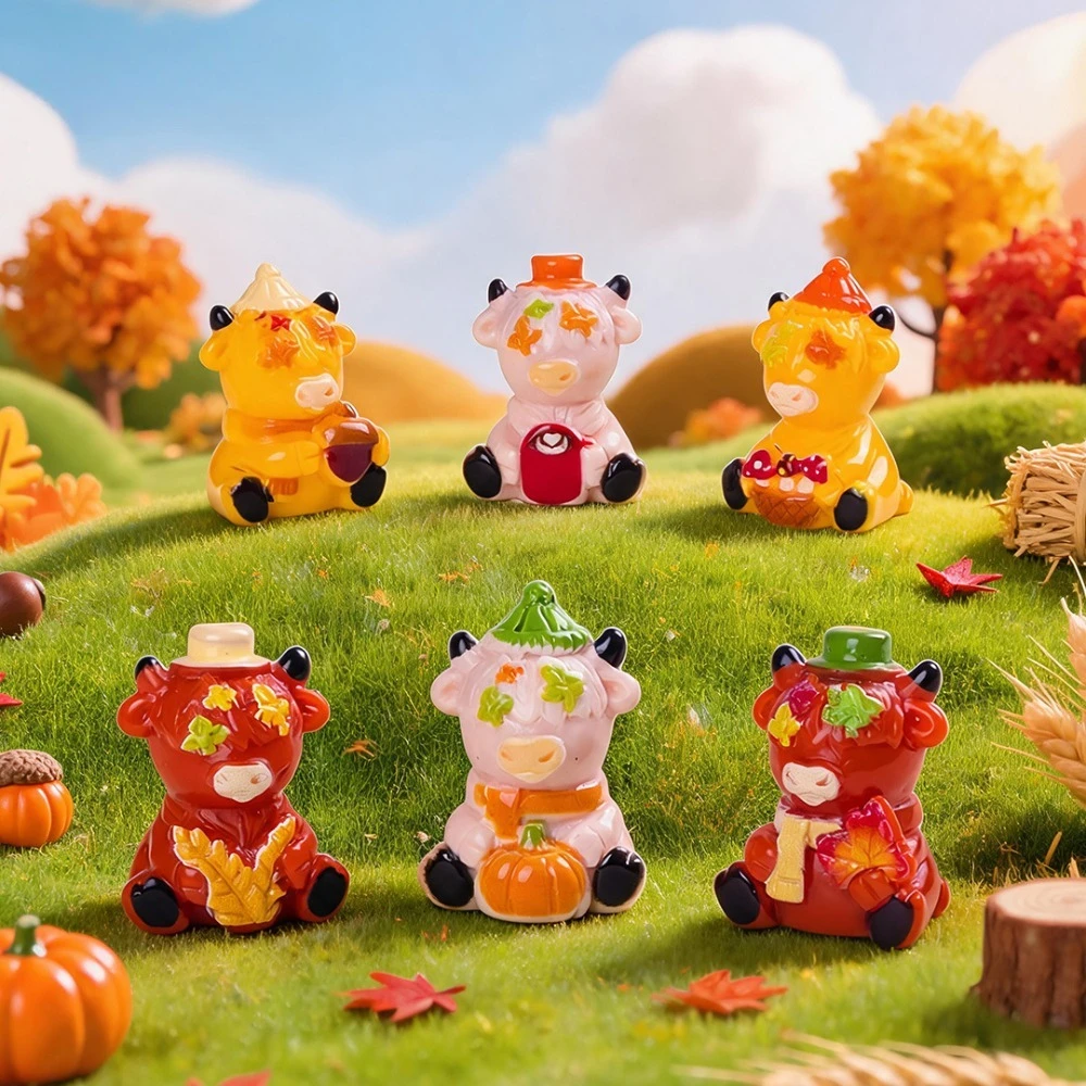 20 Pieces Mini Highland Cow Resin Figurines Cute Desk Decoration for Dollhouse Micro Landscape Ornament DIY Craft Decors