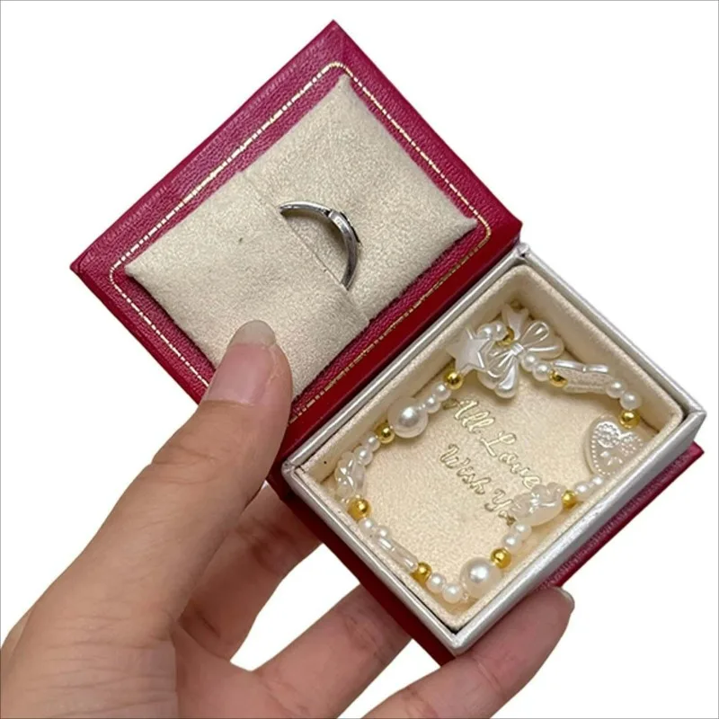 

Magnetic Flip Cover Book Shaped Jewelry Display Box Earrings Ring Necklace Pendant Storage Box Portable Travel Jewelry Holder
