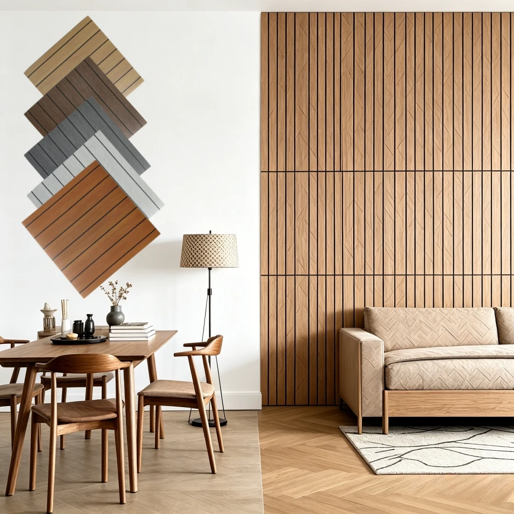 10pcs 30X30cm PVC Wood Grain Wall Stickers, Self-Adhesive Peel and Stick Wall Tiles, Removable Striped Faux Wood Wall Panels