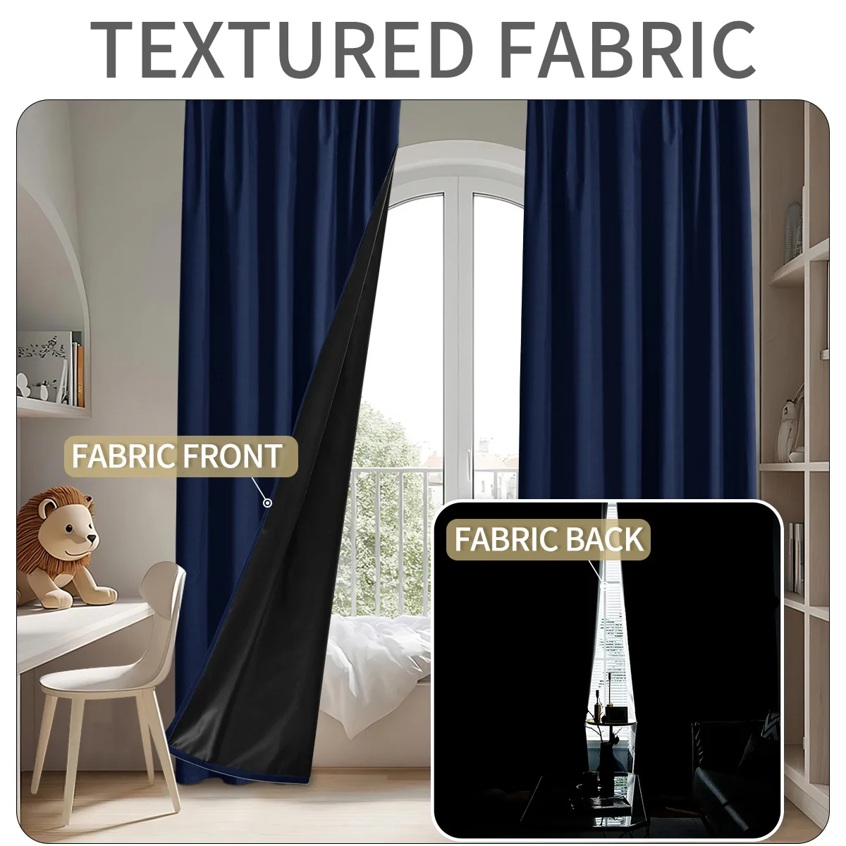 Custom Size 1Pc Hook 100% Blackout Curtains for Living Room Bedroom Thermal Insulated Waterproof Window Decor 창문커텐 Door Blinds