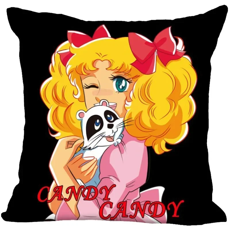 Candy Candy Poliéster Cushion Cover, Decoração do Quarto das Crianças, Pillow Case, Sala de estar, Cadeira, Sofá, Decoração Home, 45x45cm