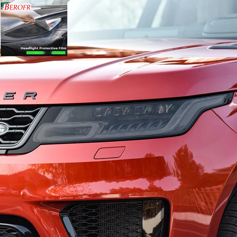 

2 Pcs For Range Rover Sport L494 2014-Present Car Headlight Tint Black Protective Film Transparent TPU Sticker Accessories