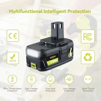 Vanon 2組 P108 7.0Ah 18V MAX 鋰電池,可取代 Ryobi P102 P103 P104 P105 P106 P109 P122 電動工具電池腳 10 最佳銷售 利比鼓風機 - №6